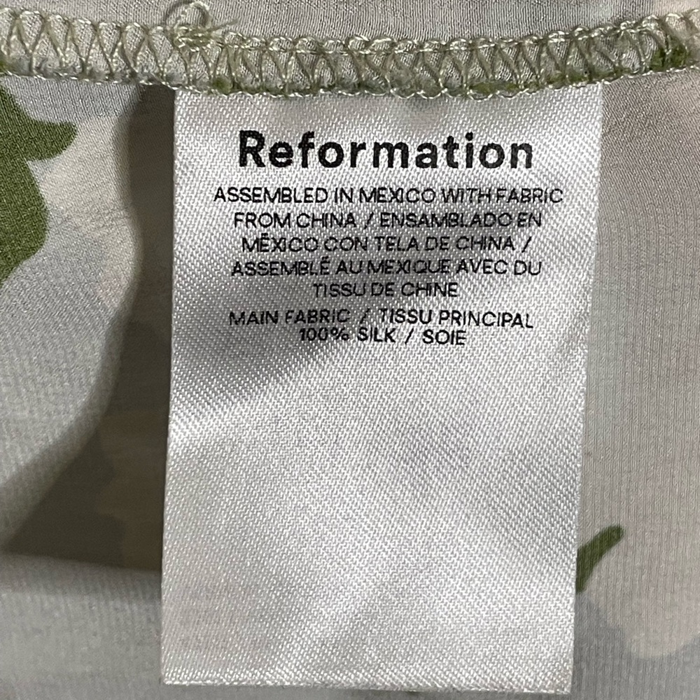 Reformation Marguerite Silk Dress in Tarragon - Picture 12 of 12